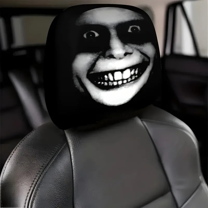 2pcs Smile Face Car Headrest Covers – Festive & Durable – Car Accessories | MotorWorld Marketplace