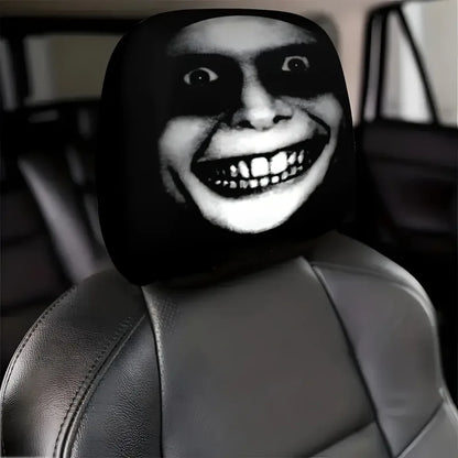 2pcs Smile Face Car Headrest Covers – Festive & Durable – Car Accessories | MotorWorld Marketplace