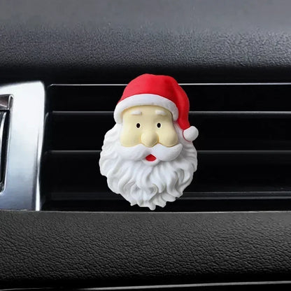 3D Christmas Car Air Vent Aroma Clip – Santa & Elk Resin Decor