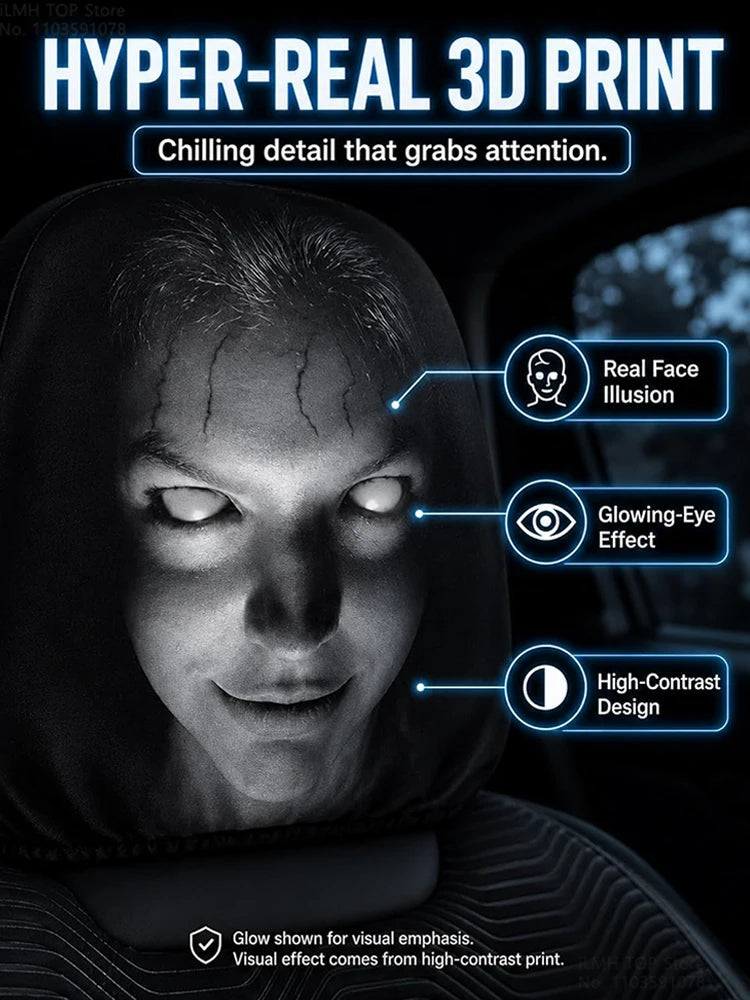 Ghost Face Universal Headrest Covers – Halloween Car Upgrade – Car Accessories | MotorWorld Marketplace