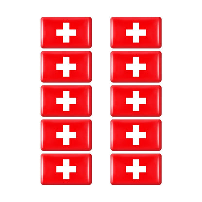 10pcs Epoxy Flag Badge Decals UAE, NL, RU, BR, IT, TH