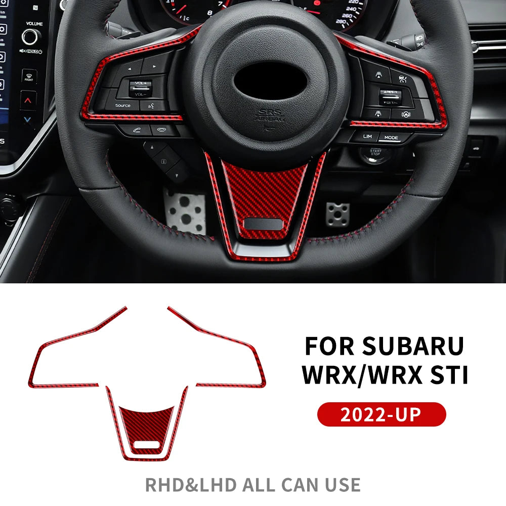 Real Carbon Fiber Steering Wheel Trim for WRX 2022-2024 Red RHD LHD – Car Accessories | MotorWorld Marketplace
