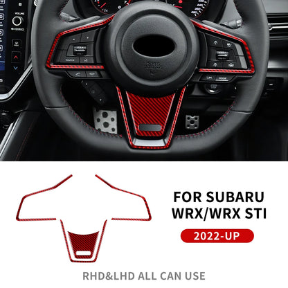 Real Carbon Fiber Steering Wheel Trim for WRX 2022-2024 Red RHD LHD – Car Accessories | MotorWorld Marketplace