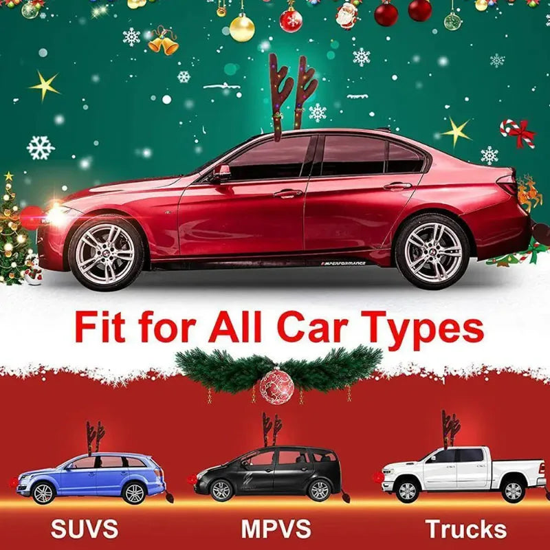 LED Reindeer Antler Kit – Festive Car & Truck Decoration