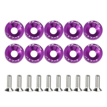 10Pcs M6 JDM Aluminum Washers Hex Screws Car/Scooter Mods Purple – Car Accessories | MotorWorld Marketplace