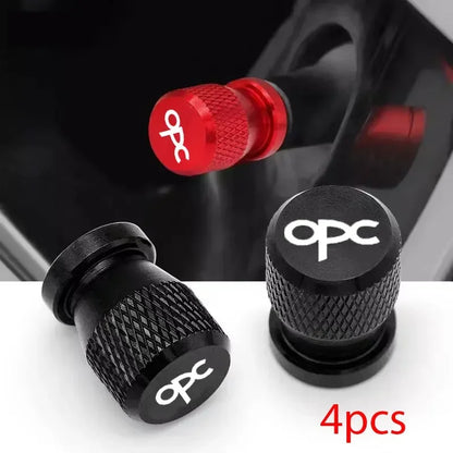 4pcs Opel OPC Tire Valve Caps Waterproof Stem Covers Set
