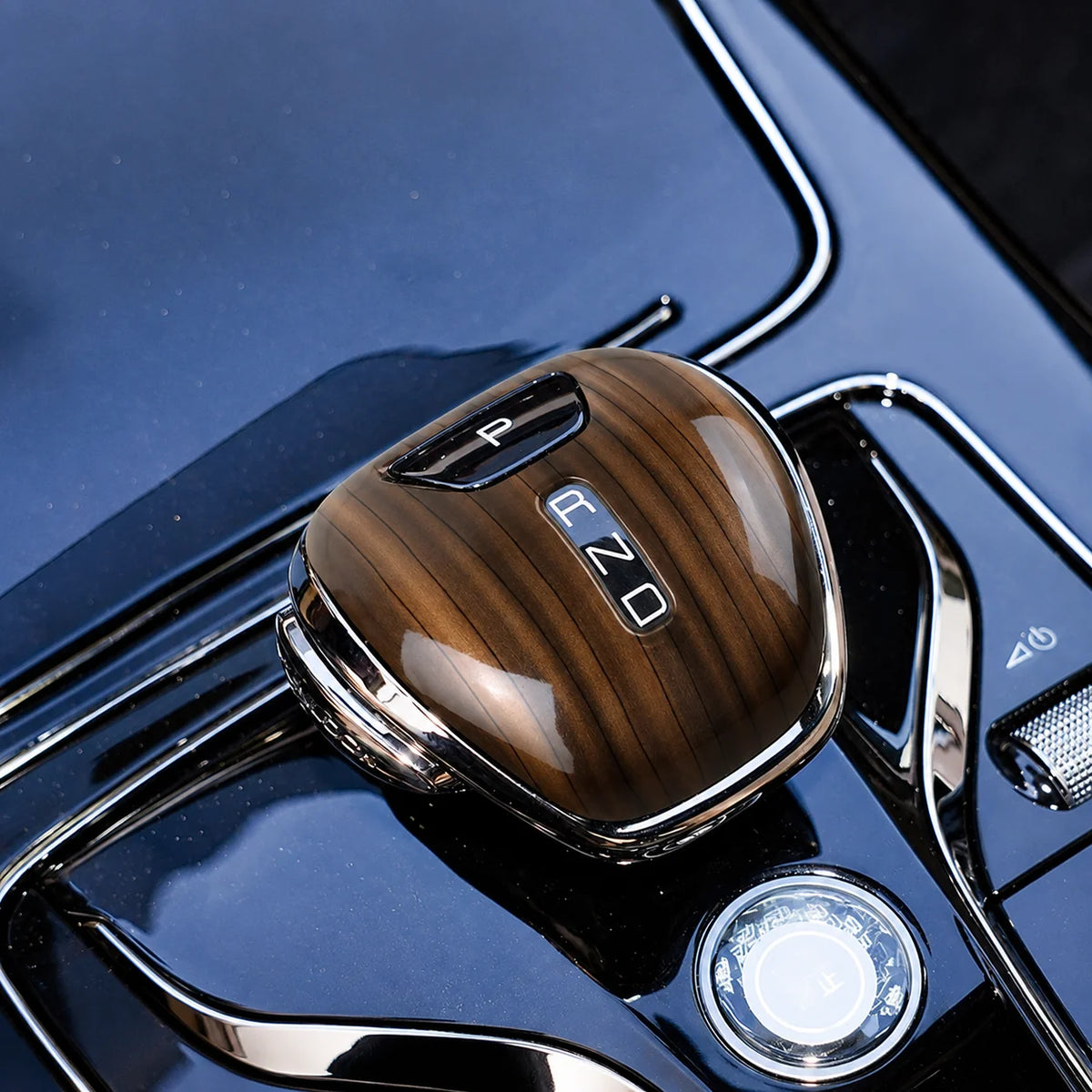 BYD Song Pro DMI Gear Shift Knob Cover Carbon Fiber Shell Wood Grain – Car Accessories | MotorWorld Marketplace