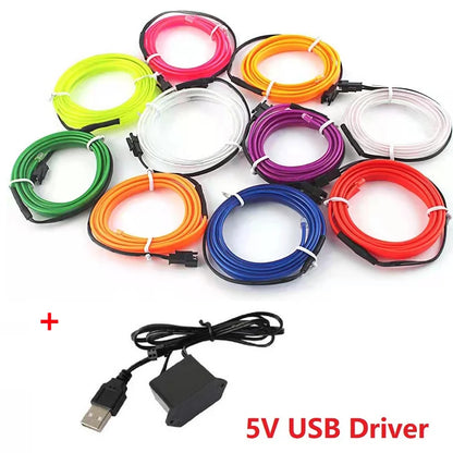 Flexible Car LED Neon Strip Light 1-5M USB/Cigar, Pro Decor With USB Drive – Car Accessories | MotorWorld Marketplace