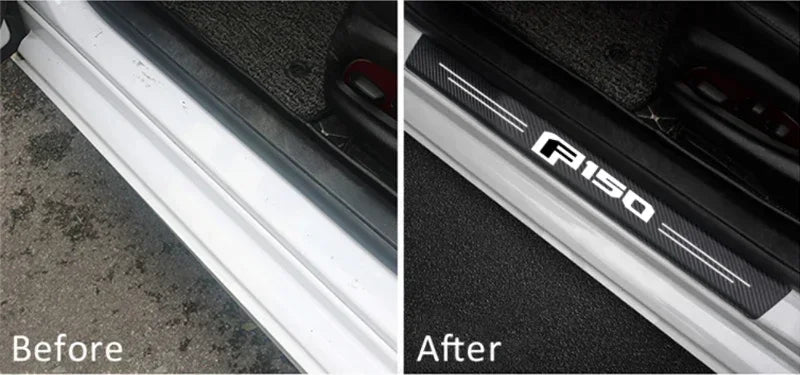 Protection de seuil de porte en fibre de carbone pour Ford F150 2023
