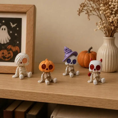 4PCS Halloween Skeleton Figurines – Gothic Car & Desk Decor – Car Accessories | MotorWorld Marketplace