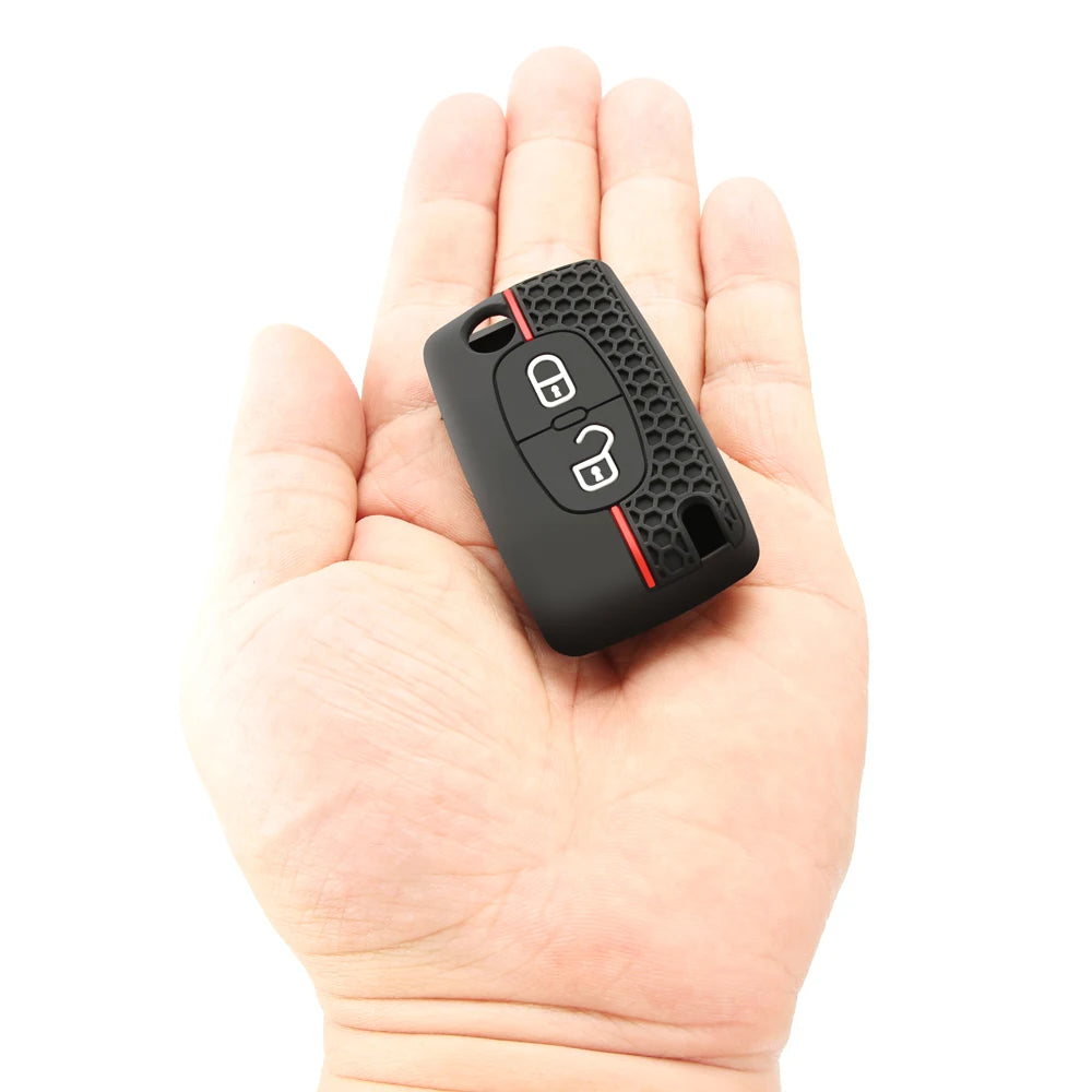 Premium Silicone Flip Key Cover for Peugeot & Citroen Models