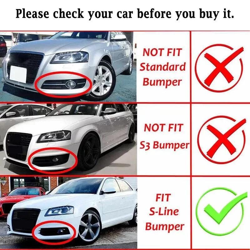 Audi A3 8P S-Line 09-12 Fog Light Grille Bezel Chrome Pair – Car Accessories | MotorWorld Marketplace