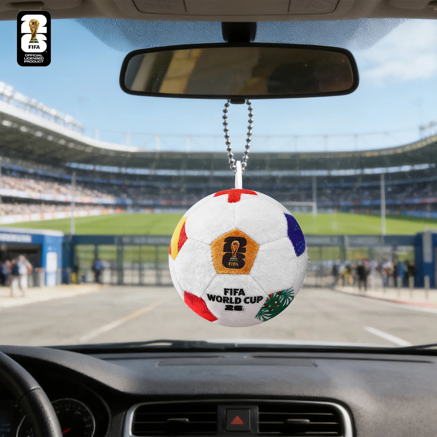 Official Authentic 2026 FIFA World Cup Soccer Ball Plush Keychain, World Cup Soccer Ball Backpack Charm, Rearview Mirror Pendant – Car Accessories | MotorWorld Marketplace