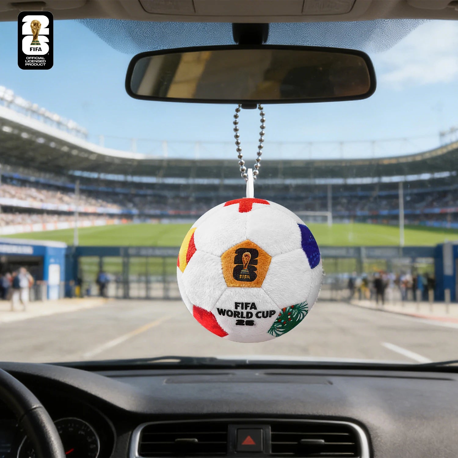 Official Authentic 2026 FIFA World Cup Soccer Ball Plush Keychain, World Cup Soccer Ball Backpack Charm, Rearview Mirror Pendant – Car Accessories | MotorWorld Marketplace