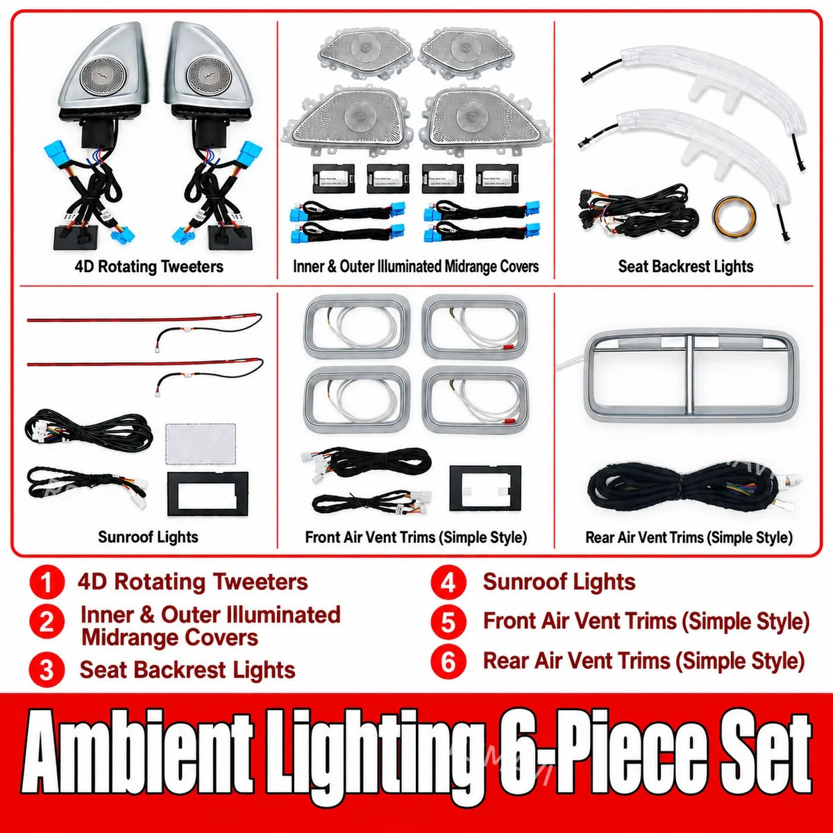 6pc Trim Set for Mercedes GLE/GLS W167 X167 2020-2024 Ambient Light 6pc 1 – Car Accessories | MotorWorld Marketplace