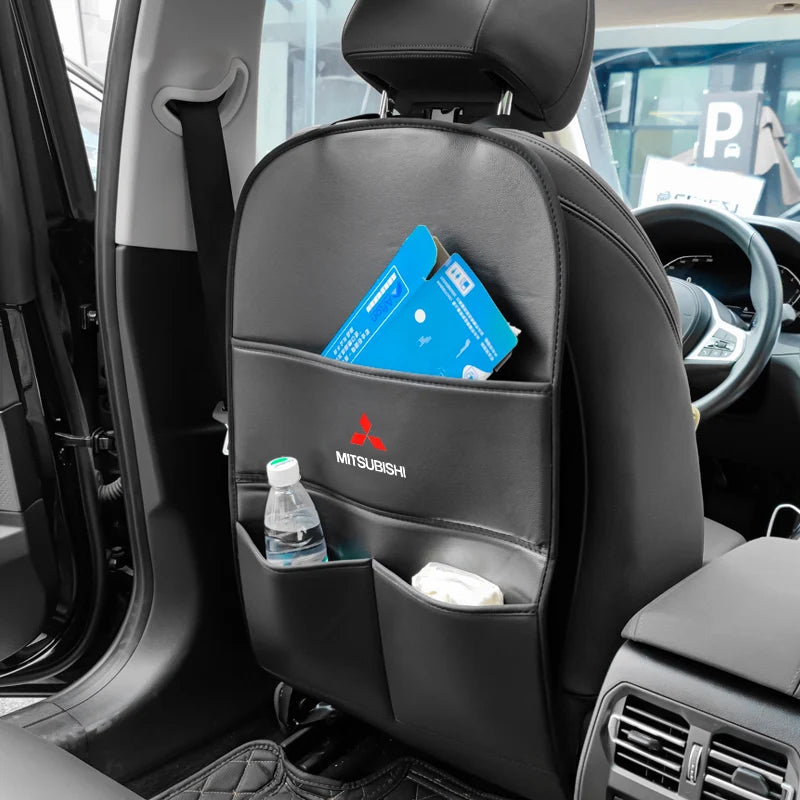 Leather Rear Seat Protector Organizer for Mitsubishi SUV/Sedan
