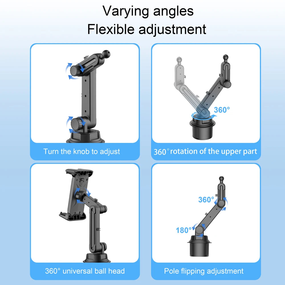 (NOT SOLD TO USA) Car Cup Slot 360° Tablet Mount for iPad Pro 11 – Secure Fit