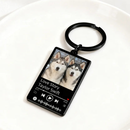 Custom Music Song Photo Name Keychain – Stainless Steel Gift – Car Accessories | MotorWorld Marketplace