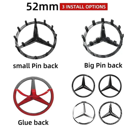 Premium 52mm/2.05in & 57mm/2.24in Steering Wheel Badge for Mercedes-Benz