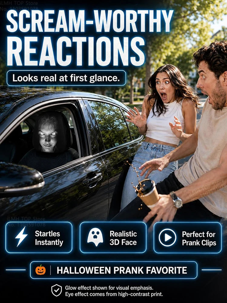 Ghost Face Universal Headrest Covers – Halloween Car Upgrade – Car Accessories | MotorWorld Marketplace