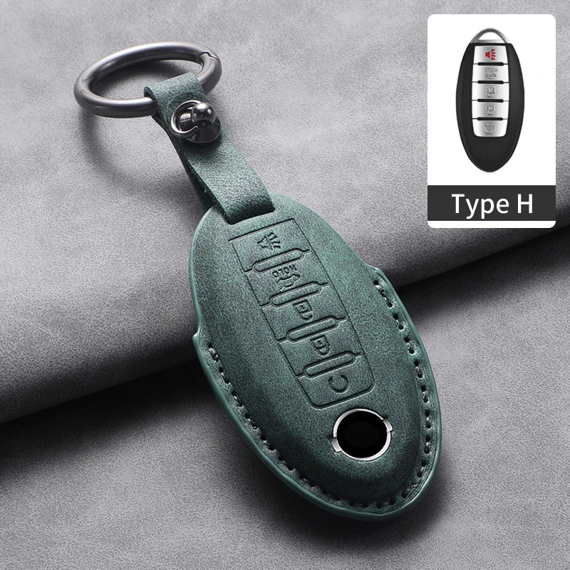 Nissan 5-Button Leather Key Case Cover X-Trail/Rogue/Altima