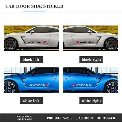 2pcs Sport Side Stripe Stickers for Hyundai
