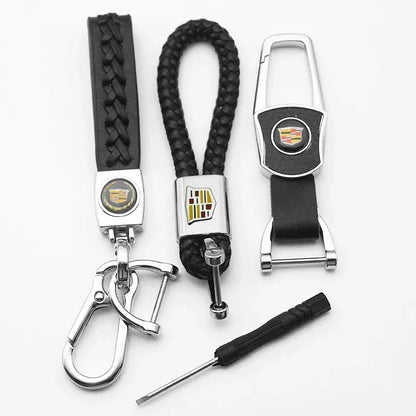 (NOT SOLD TO USA) 3D Metal+Leather Key Chain for Cadillac CTS XT5 Escalade – Car Accessories | MotorWorld Marketplace