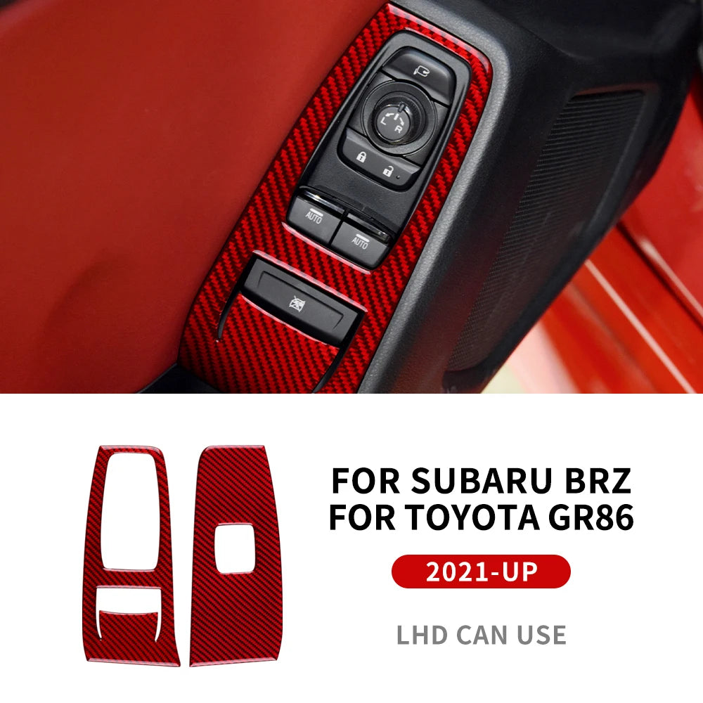 Real Carbon Fiber Door Panel Sticker for BRZ GR86 21-24 Type A For LHD Red – Car Accessories | MotorWorld Marketplace
