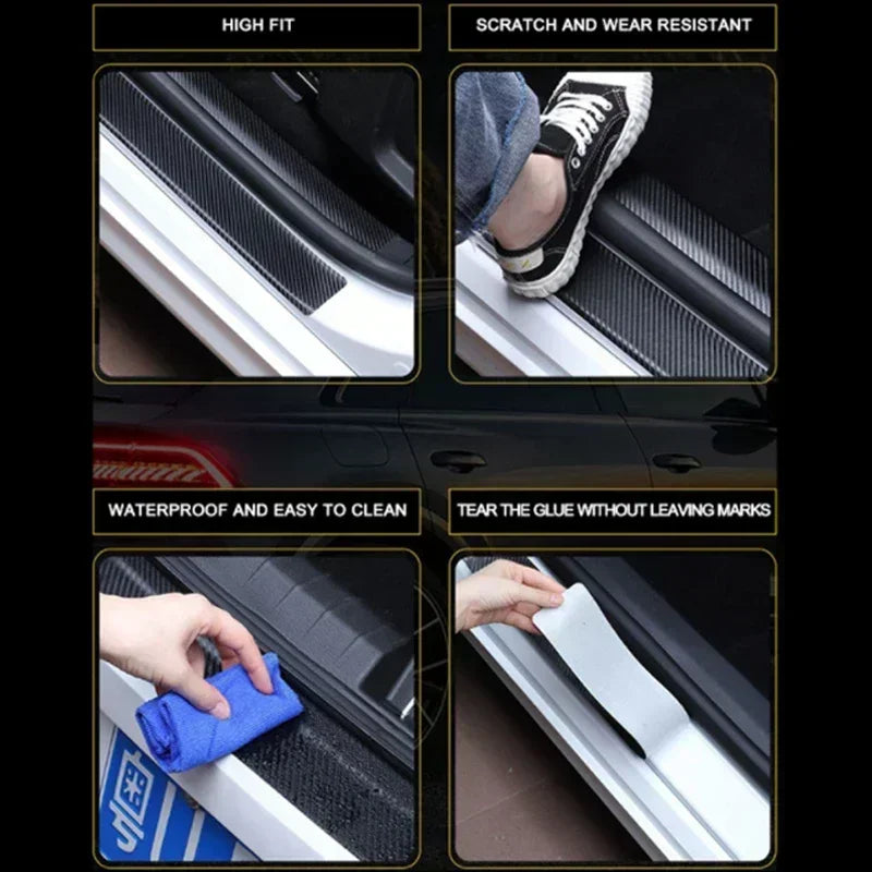 Protection de seuil de porte en fibre de carbone pour Ford F150 2023