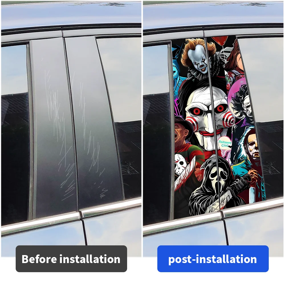 Horror Ghost B Pillar Car Stickers | Waterproof, UV-Proof – Car Accessories | MotorWorld Marketplace