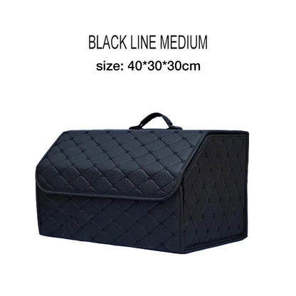 Boîte de rangement pour coffre de voiture en cuir de qualité supérieure, grande capacité