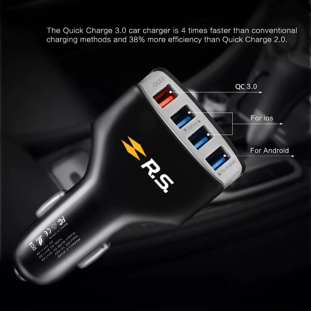 4-in-1 USB Type-C Fast Charger Adapter for Renault Clio Megane