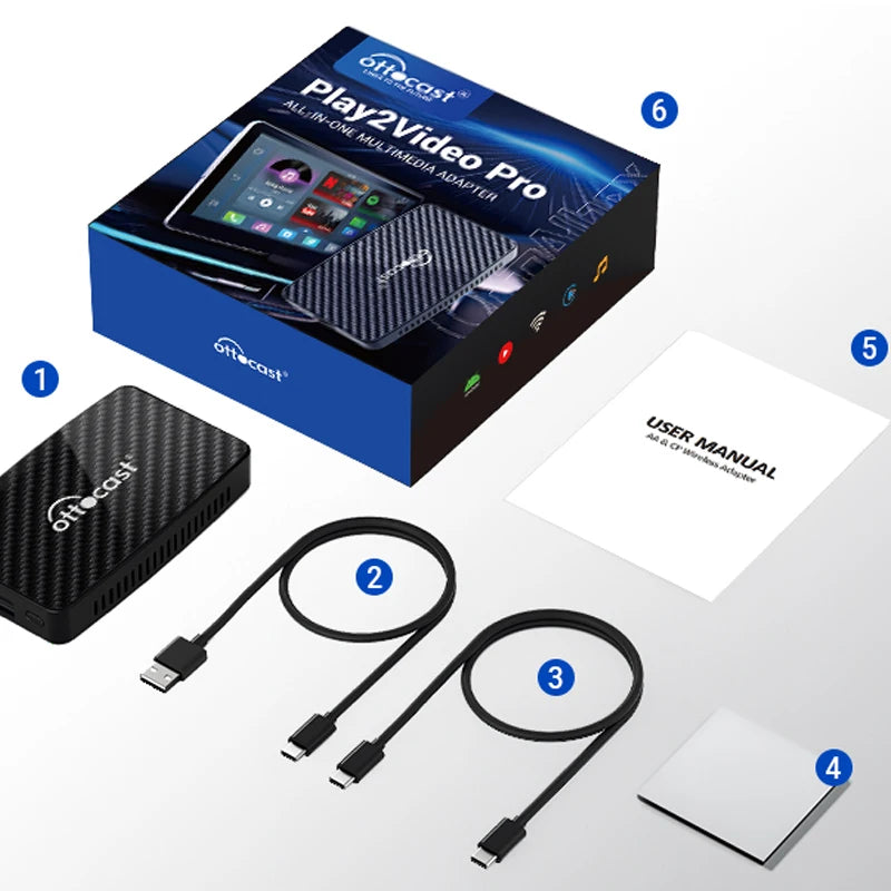 OTTOCAST Play2Video Pro AI Box: Wireless CarPlay & Video play2viedo pro – Car Accessories | MotorWorld Marketplace