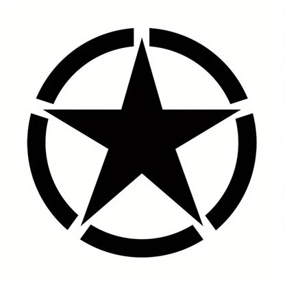 WWII 5-Point Star Car Decals | Reflective, Scratch-Proof Black – Car Accessories | MotorWorld Marketplace