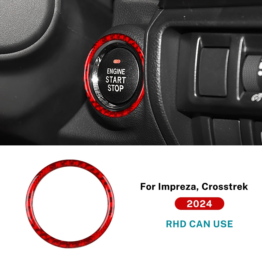 Real Carbon Fiber Start Button Frame for Subaru 2024 RHD For RHD Red Carbon – Car Accessories | MotorWorld Marketplace