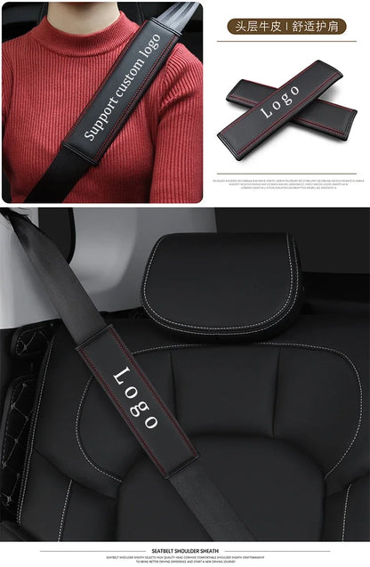 Ford STLine ST Cowhide Leather Seat Belt Cover – Premium Protector