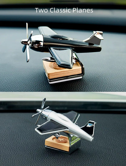 Décoration d'avion d'aromathérapie à énergie solaire pour voiture - Décoration de tableau de bord
