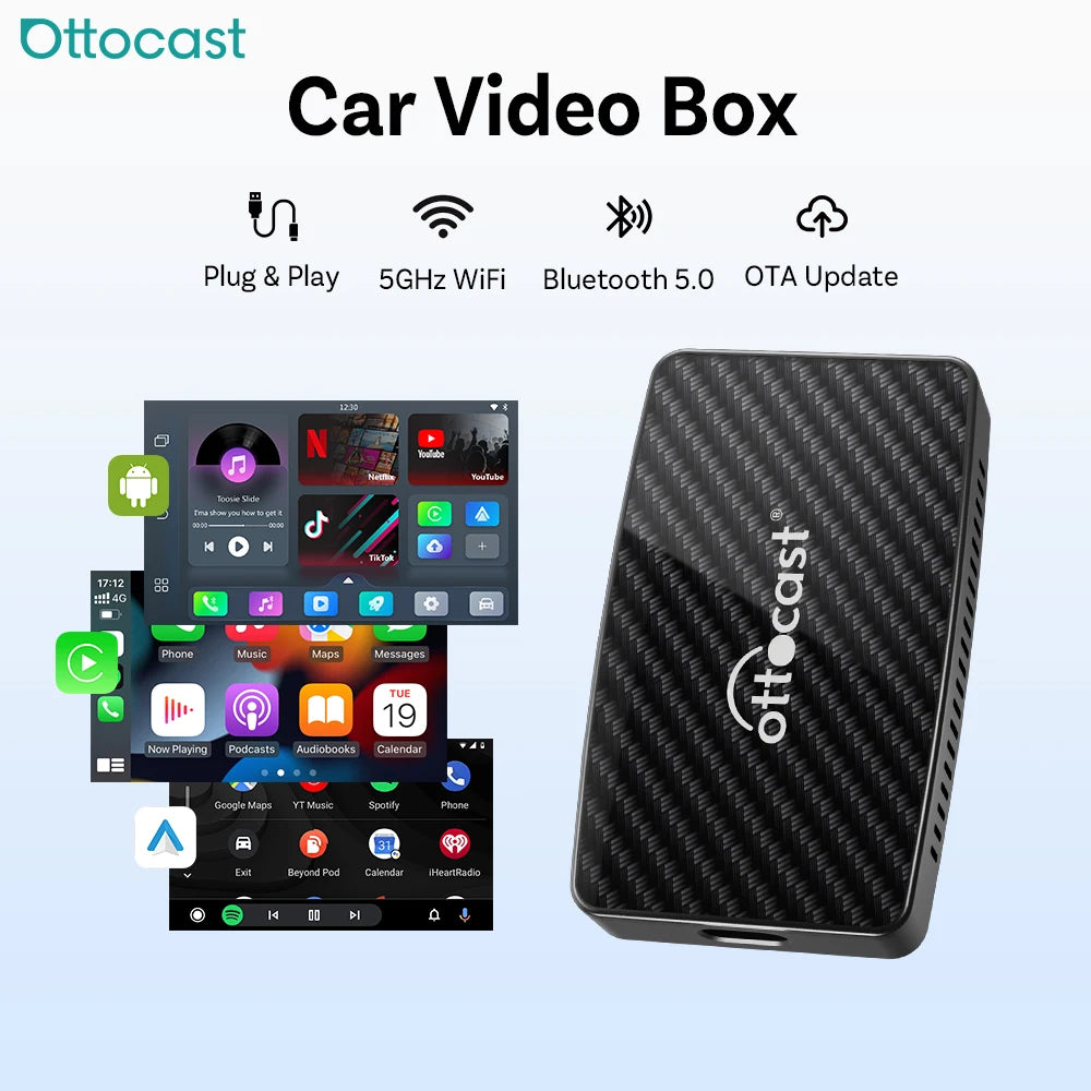 OTTOCAST Play2Video Pro AI Box: Wireless CarPlay & Video – Car Accessories | MotorWorld Marketplace