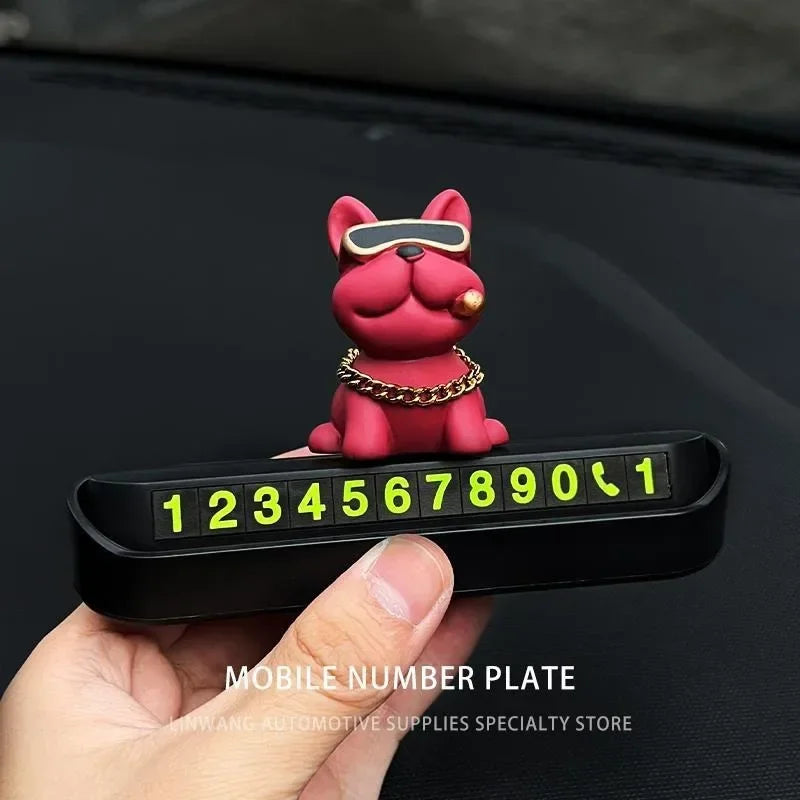 Bulldog Car Parking Plate | Cute Dashboard Decor Gift – Car Accessories | MotorWorld Marketplace
