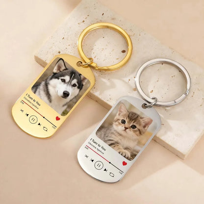 Custom Music Song Photo Name Keychain – Stainless Steel Gift – Car Accessories | MotorWorld Marketplace
