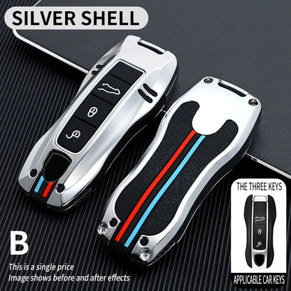 Zinc Alloy Smart Key Case for Porsche 911 Cayenne Taycan Silver Color Shell-1 China Mainland – Car Accessories | MotorWorld Marketplace