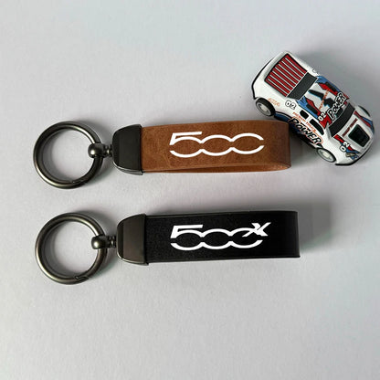 Vintage Leather Keychain for Fiat 500/500x/500L/Abarth