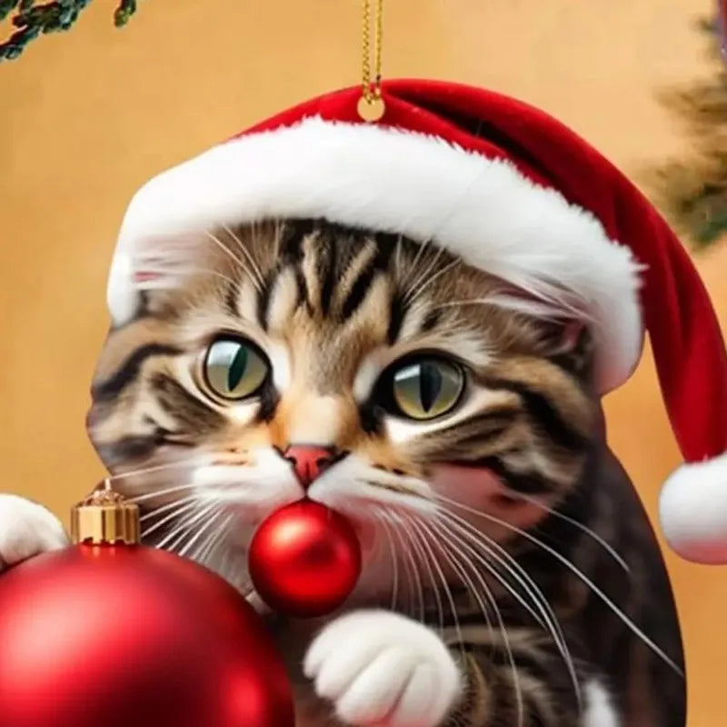 10PCS Cartoon Cat Car Pendants – Pro Interior Xmas Decor Set