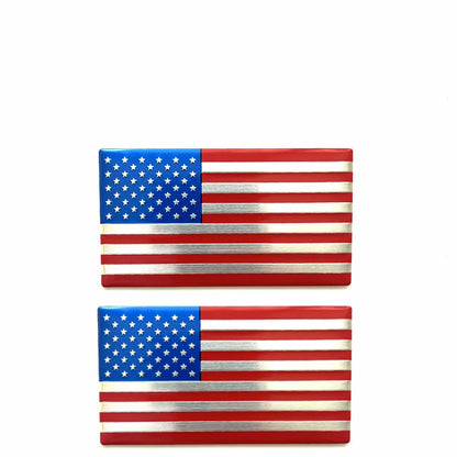 Aluminum Alloy US Flag Emblem Badge—Trunk/Side Car Decor red 2pc – Car Accessories | MotorWorld Marketplace