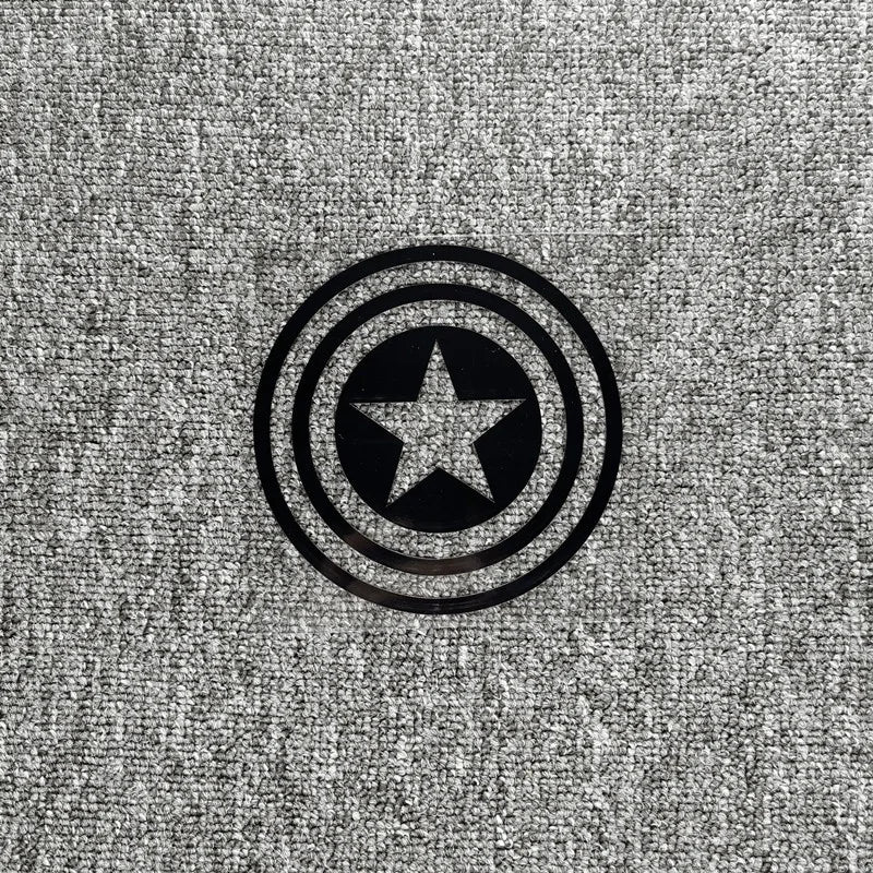 Reflective American Captain Shield Sticker – Auto & Moto Decor Black B – Car Accessories | MotorWorld Marketplace
