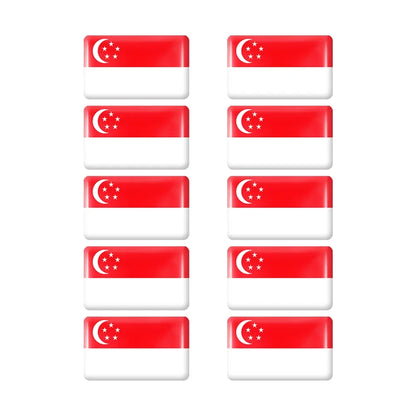 10pcs Epoxy Flag Badge Decals UAE, NL, RU, BR, IT, TH