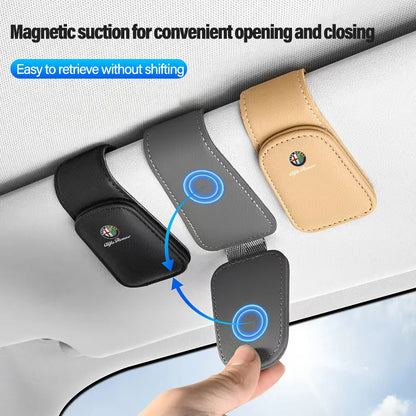 Premium Leather Sun Visor Glasses Clip for Alfa Romeo GT