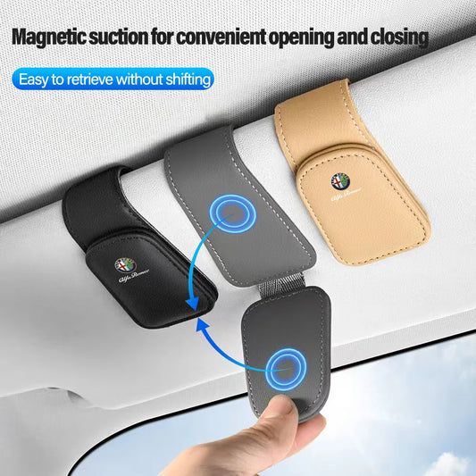 Premium Leather Sun Visor Glasses Clip for Alfa Romeo GT