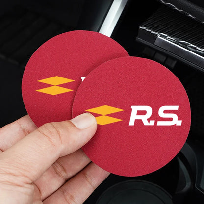 2pcs Suede Anti-slip Cup Holder Mats For Renault Models
