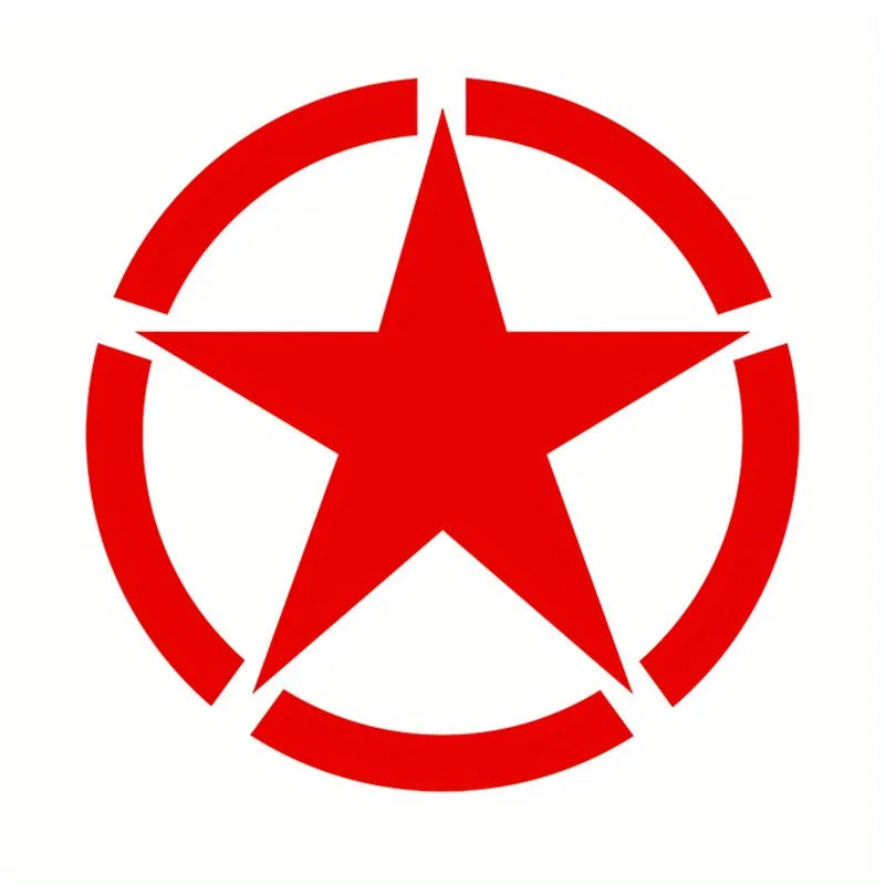 WWII 5-Point Star Car Decals | Reflective, Scratch-Proof Red – Car Accessories | MotorWorld Marketplace